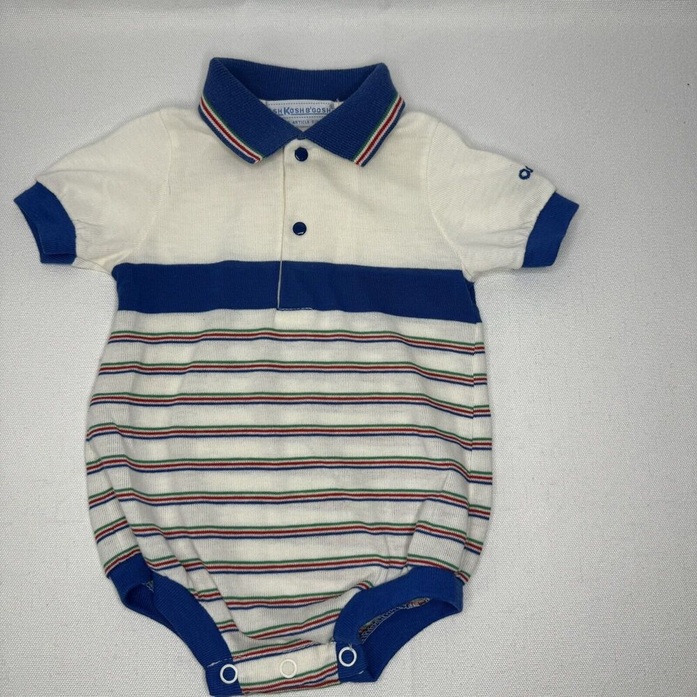 Vintage Oshkosh Baby B'Gosh collared Bodysuit Size 6-9 Months Made In USA